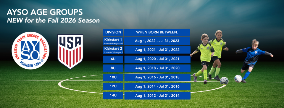 New AYSO Age Divisions